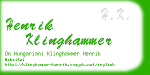 henrik klinghammer business card